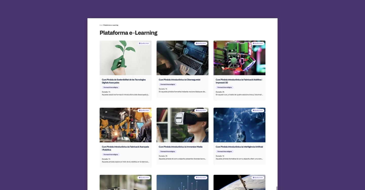 Training in advanced technologies, whenever you want